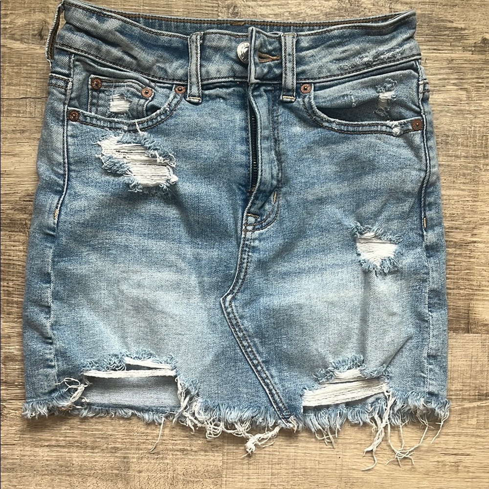American Eagle Outfitters Blue Mini Pencil Skirt Casual